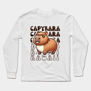 kawaii Capybara Long Sleeve T-Shirt